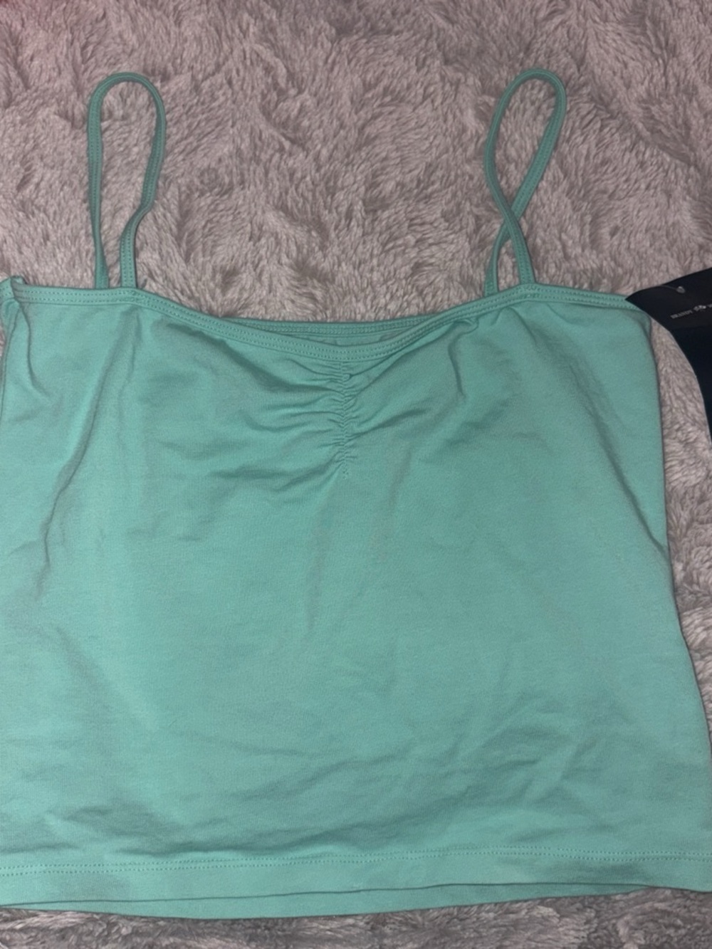 Brandy Melville Mint Green Ruched Spaghetti Strap Cami